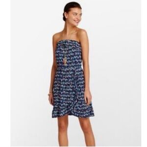 GUC Lilly Pulitzer Strapless Ruffle Dress in Colorful Buoy Print